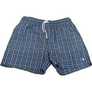 Polo Ralph Lauren Unlined Swimwear Mens‎ Blue Plaid Swim Shorts size XL READ